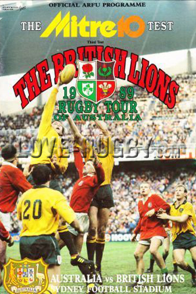 1989 Australia v British Lions  Rugby Programme